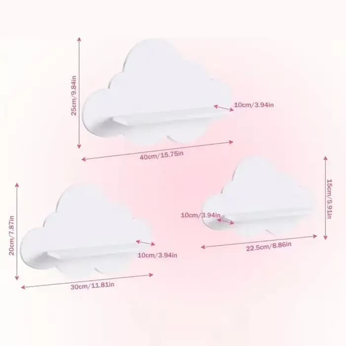 Étagères flottantes mignonnes en forme de nuage