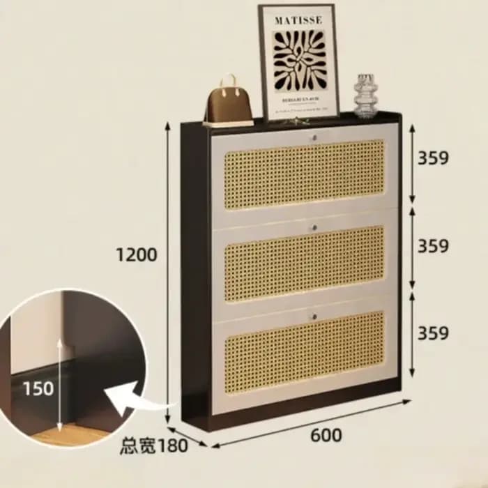 Meuble à chaussures en bois moderne pour chambre et entrée