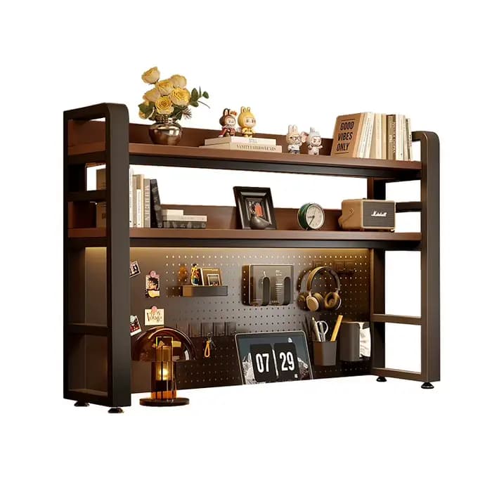 Étagère de bureau, bureau/commode à panneau perforé
