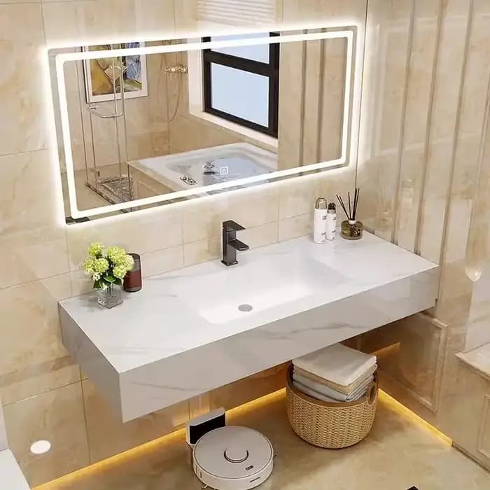 Meubles de salle de bain modernes : armoire de luxe avec tiroirs