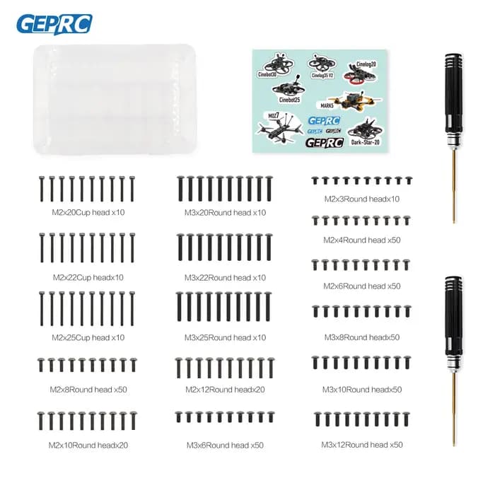 GEPRC boîte à vis universelle pour l'installation des vis manquantes sur le cadre d'avion RC bricolage FPV Quadcopter accessoires pièces