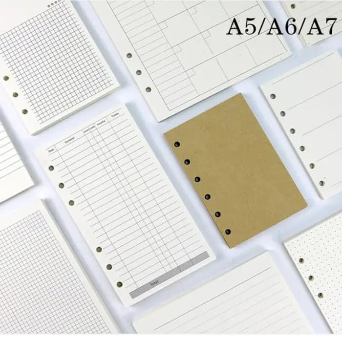 Recharge de carnet de notes à feuilles mobiles A5 A6