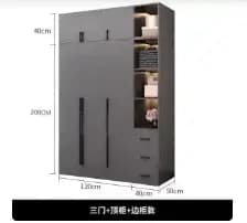 Armoire de rangement garde-robe vêtements chambre tiroir étagère suspendue