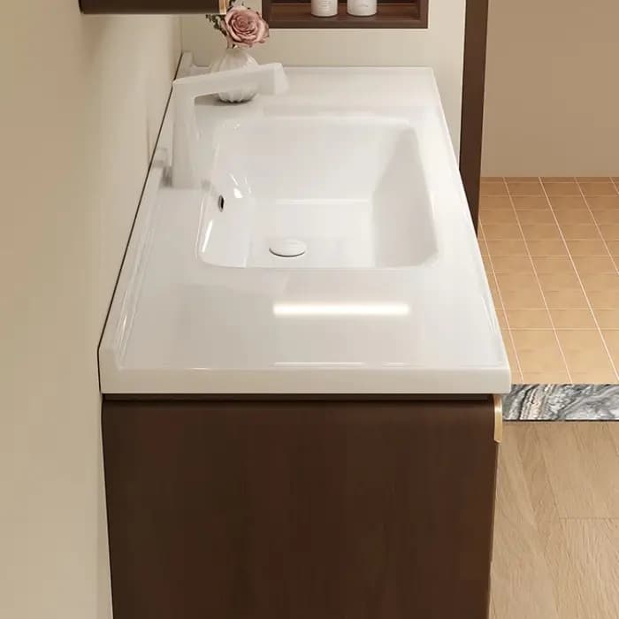 Armoire de salle de bain à tiroir marron