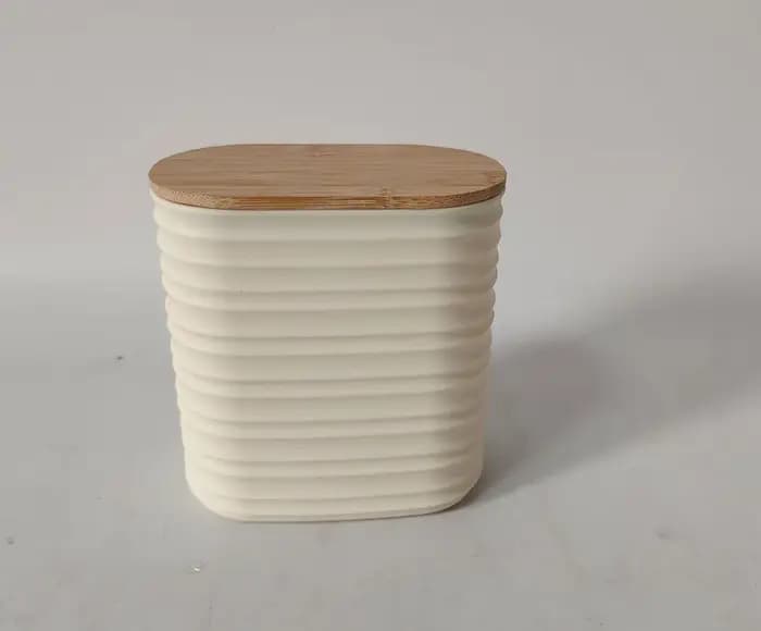 Pot de conservation alimentaire en bois avec couvercle - Contenant de rangement de cuisine hermétique avec couvercle pour un rangement et une organisation efficaces de la garde-manger