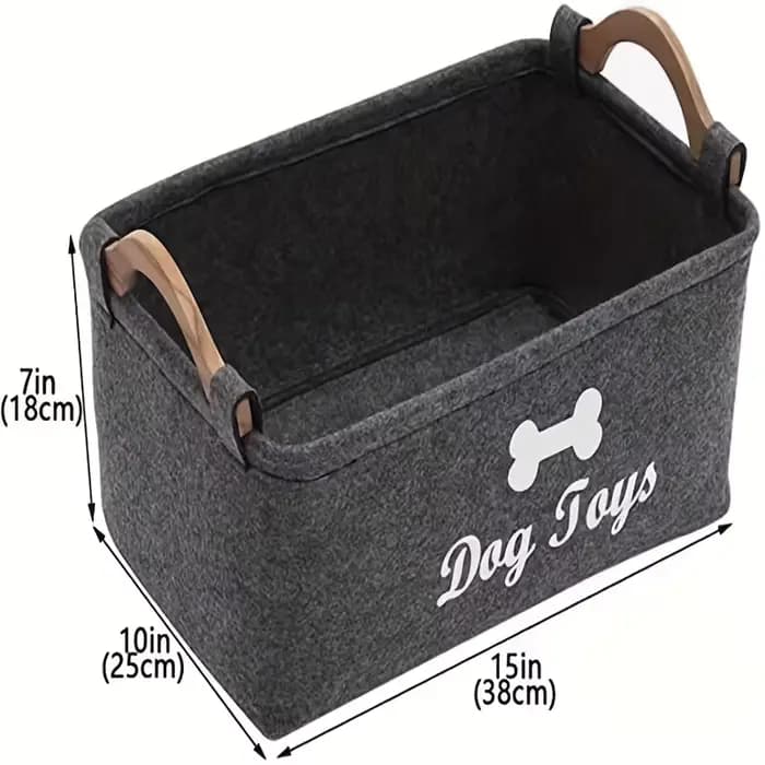 Boîte de rangement en feutre pour jouets pour chiens de compagnie, panier de rangement pour la maiso