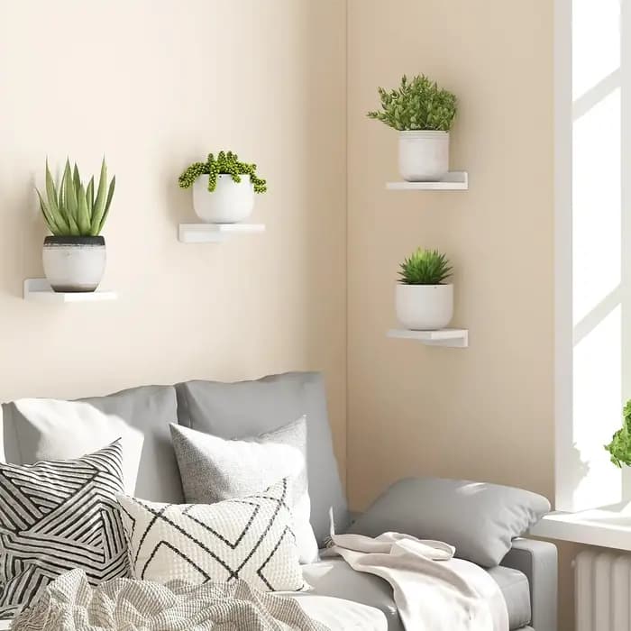Paquet de 4 petites étagères flottantes pour mur