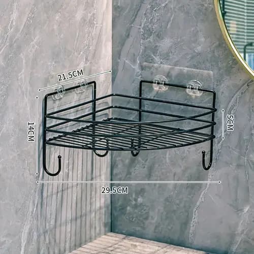Étagère de rangement triangulaire dorée pour salle de bain