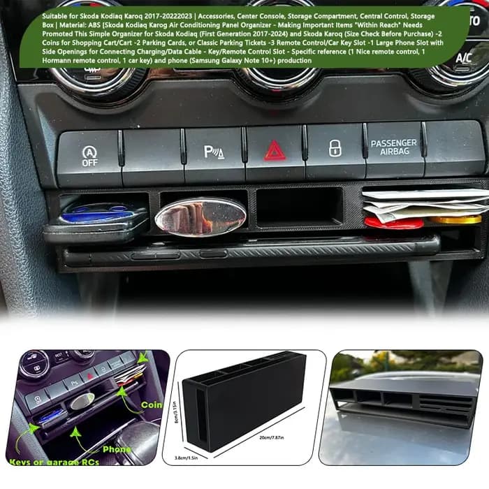 Compartiment de rangement pour console centrale de voiture en ABS