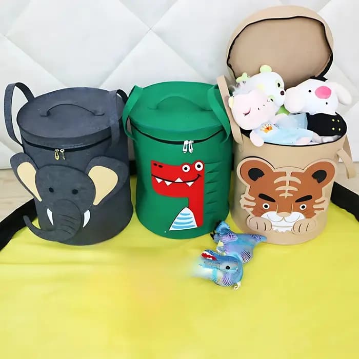 Sac de rangement pour jouets d'enfants avec couvercle