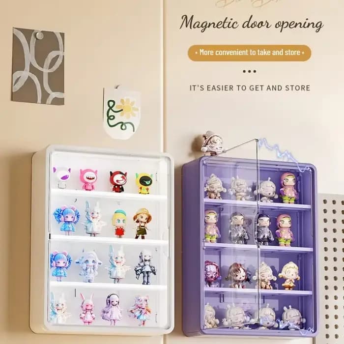 Boîte de rangement murale avec couvercle pour figurines d'action