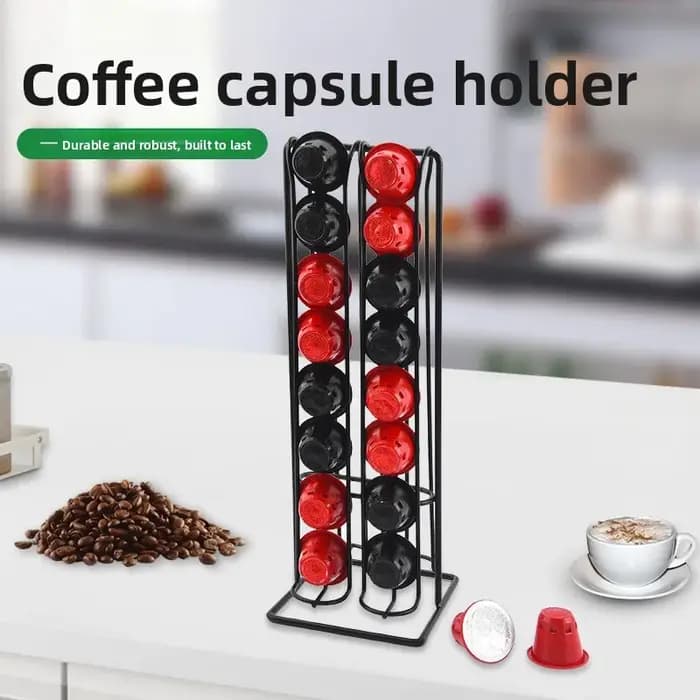 Support de rangement pour capsules de café en métal