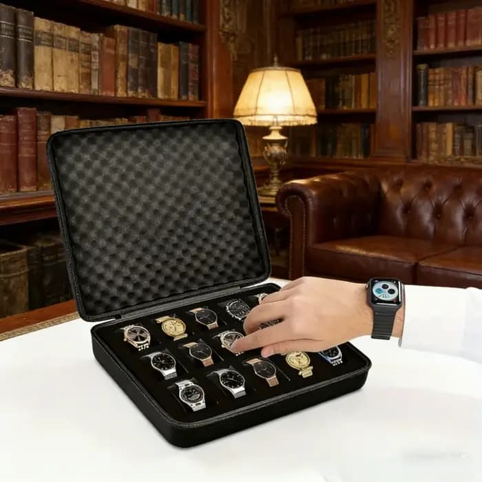 1 boîte de rangement luxueuse pour montres avec 15 emplacements