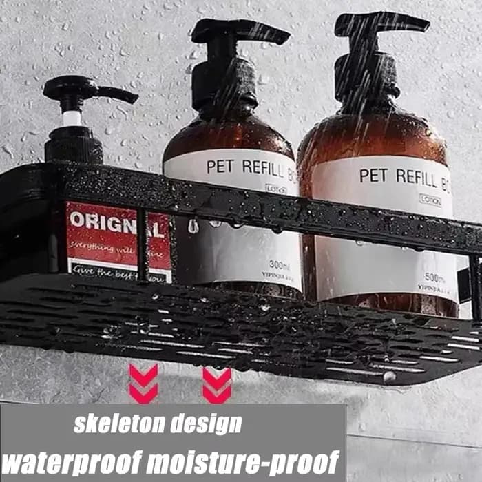 Étagère de salle de bain, organisateur de rangement de cuisine, support à shampoing en alliage d'aluminium, étagère de douche, accessoires de salle de bain, étagère sans perçage
