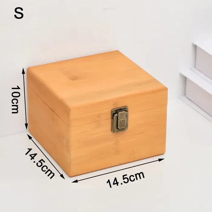 Boîte de rangement rectangulaire en bois massif, coffret cadeau, fait à la main, décor de stockage à