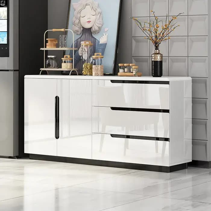 Buffet Vintage moderne en bois massif avec tiroirs, Design de luxe Simple pour salle à manger, salon