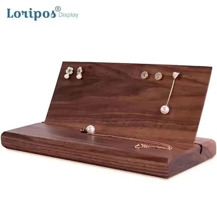 Vitrine oreille goujon support de rangement boucle d'oreille étagère noir noyer porte-bijoux fendu boucles d'oreilles