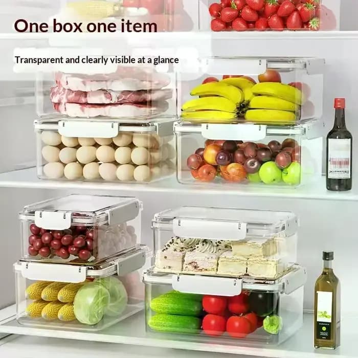 Conteneurs de stockage de fruits, conteneurs de nourriture fraîche, réfrigérateur, organisateur de fruits transparent, réfrigérateur multifonctionnel, préparation de repas, boîte à déjeuner