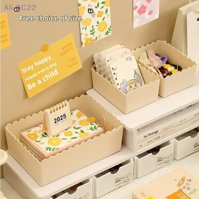 {CC22} boîte de rangement en plastique de bureau de Style crémeux