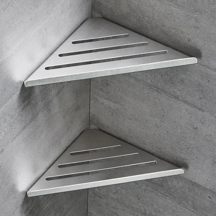 Étagère d'angle robuste en acier inoxydable 304 pour salle de bain, sans perçage, pour shampoing et produits de toilette