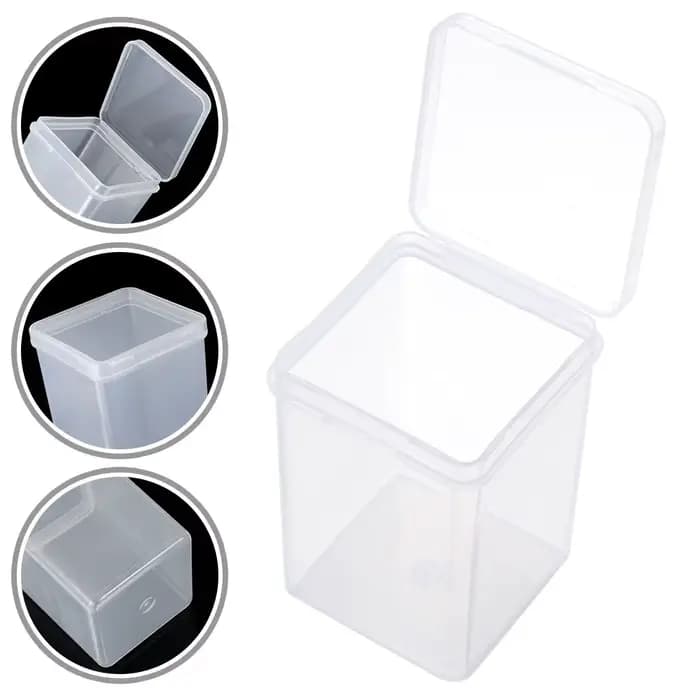 3TANSmall-Boîte de rangement carrée transparente en plastique