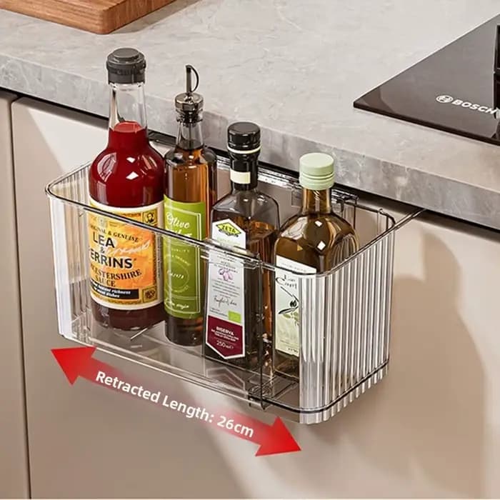 Panier de rangement transparent/blanc pour porte d'armoire