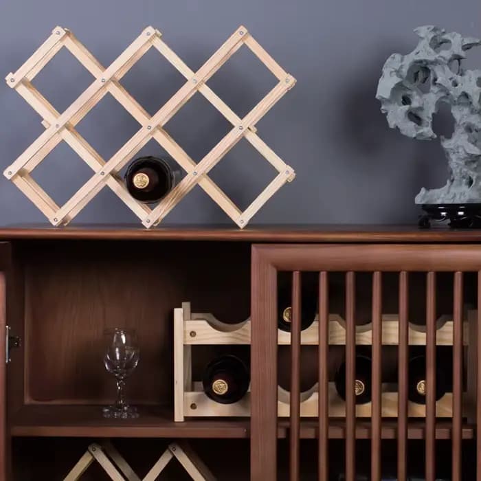 Casier à vin en bois supports de stockage de vin comptoir 10 bouteilles pliable autoportant