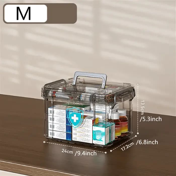 Boîte de rangement de médicaments étanche à double couche – boîte de rangement transparente à plusie