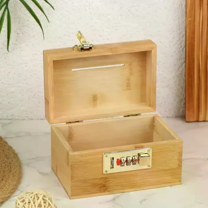Coffre-fort en bois à combinaison - Boîte de rangement sécurisée pour adultes