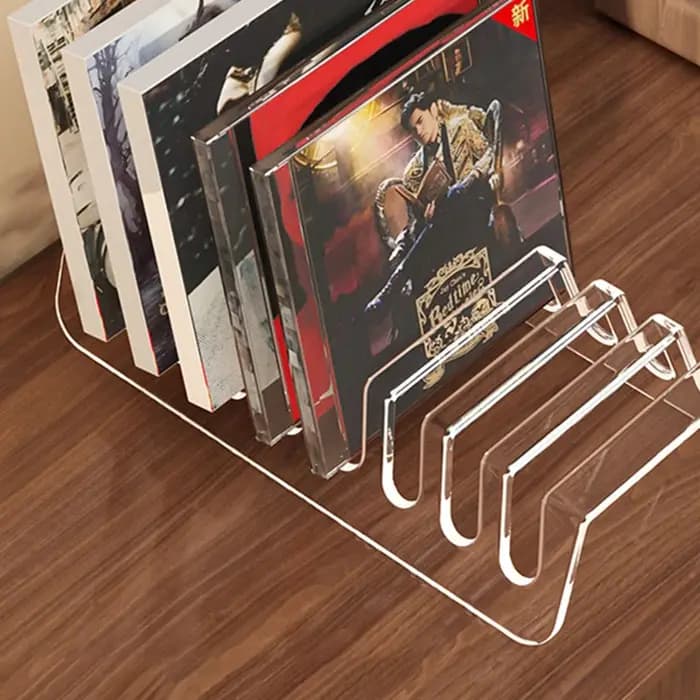 Étagère de présentation de CD en acrylique transparent à 6 compartiments