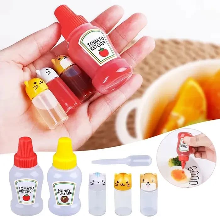 Mini bouteille à presser Sauce d'assaisonnement enfants dessin animé boîte à déjeuner accessoires de cuisine pour épices Bento petit récipient
