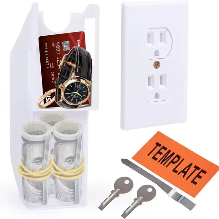 Boîte de rangement de prise murale cachée créative