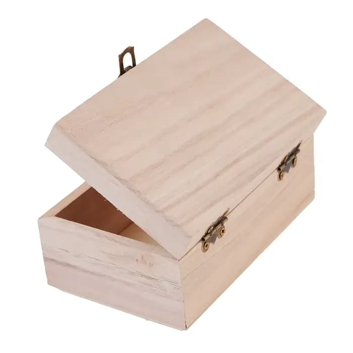 Boîtes de rangement carrées à charnière en bois uni Scotch couleur bûche