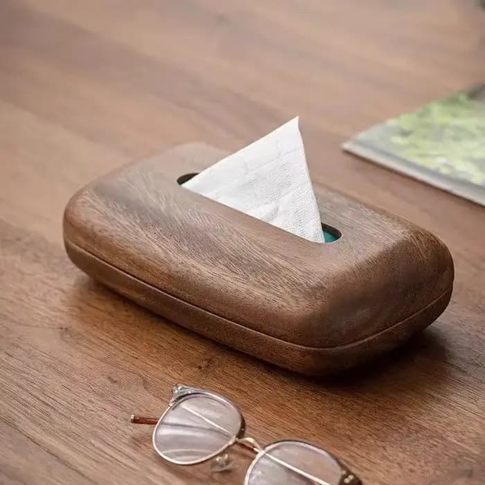 Couvercle de boîte à mouchoirs en noyer – Design vintage moderne