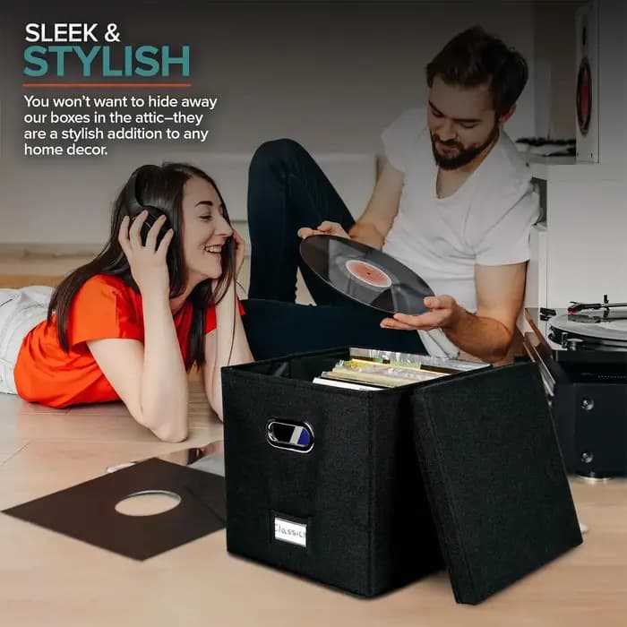 Boîte de rangement pour disques vinyles