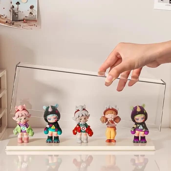 Boîte de rangement transparente pour figurines d'action, présentoir en acrylique, empilable, pour jouets et poupées