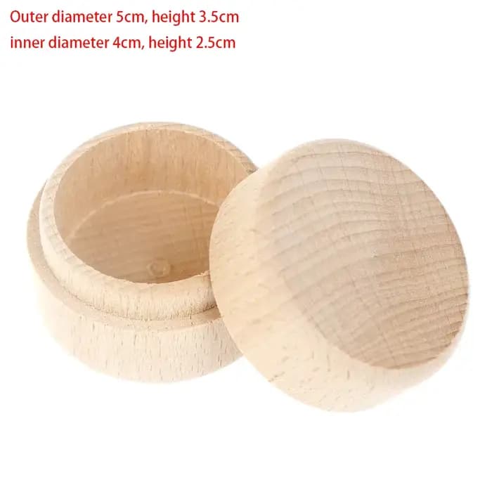 Petite boîte de rangement ronde en bois pour bijoux faits à la main