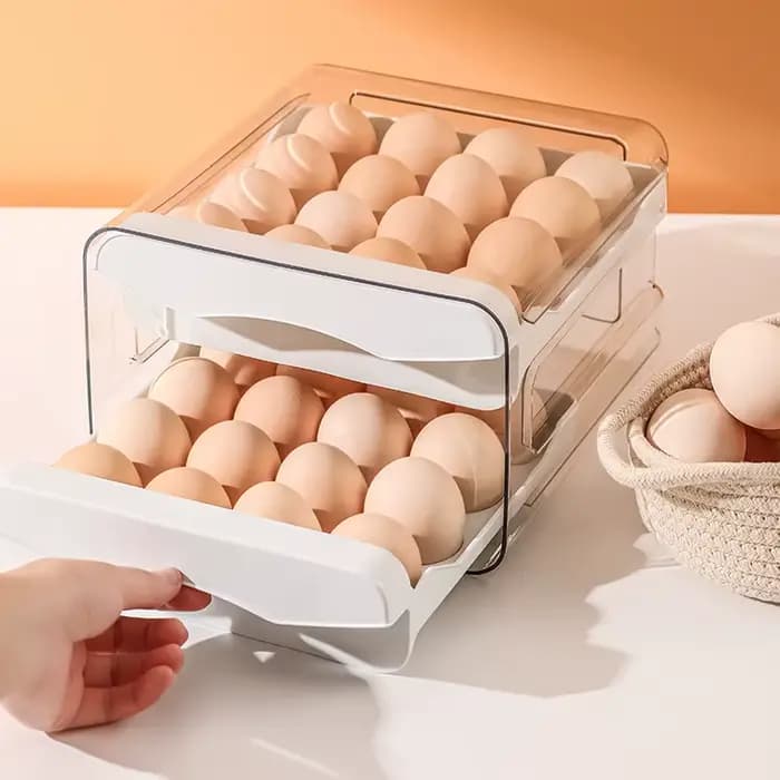 Boîte de rangement à défilement automatique T1, panier à œufs, conteneur pour réfrigérateur, distrib