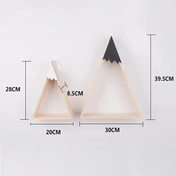 2 pièces/ensemble décor à la maison Style nordique pour chambre de bébé étagère murale bois neige montagne
