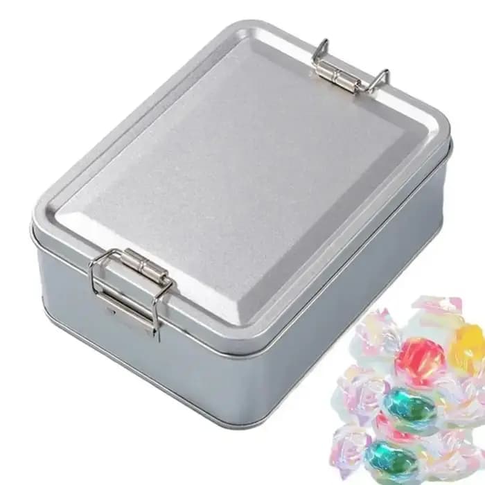 Metal Rectangular Iron Box Old-fashioned with Lid Cake Packaging Box Durable Storage Box Candy Box