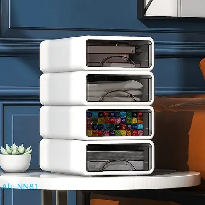 【N】boîte en plastique organisateur de bureau tiroir boîte de rangement de maquillage conteneur de bijoux empilable