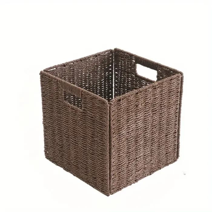 Panier de rangement pliable en forme de cube, panier simple pour vêtements sales, panier de rangemen