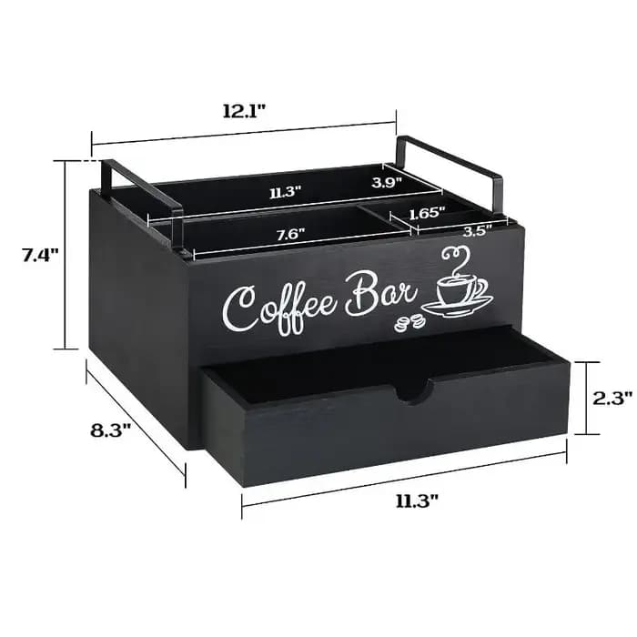 Boîte de rangement de capsules de café en bois