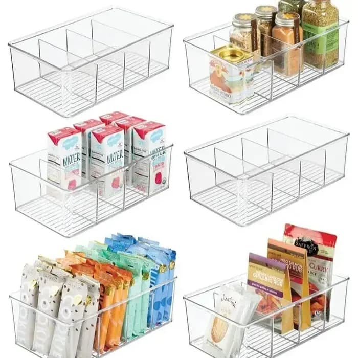 Bac organisateur de réfrigérateur en plastique transparent