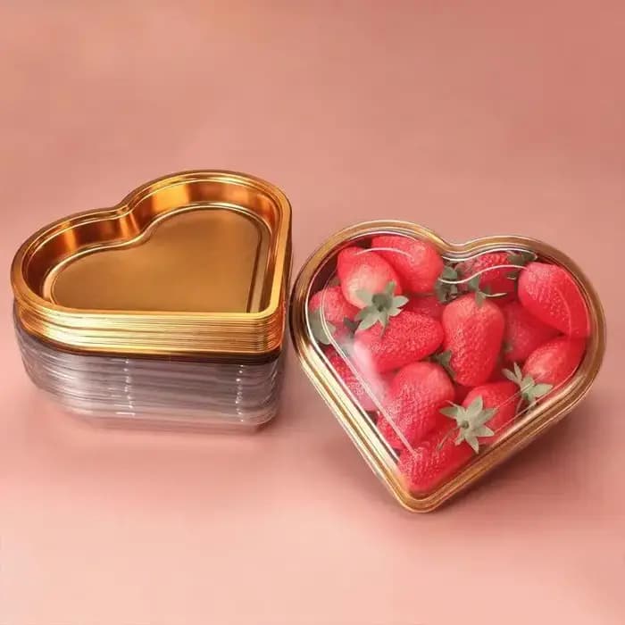 Boîtes de rangement pour collations en forme de cœur avec couvercle