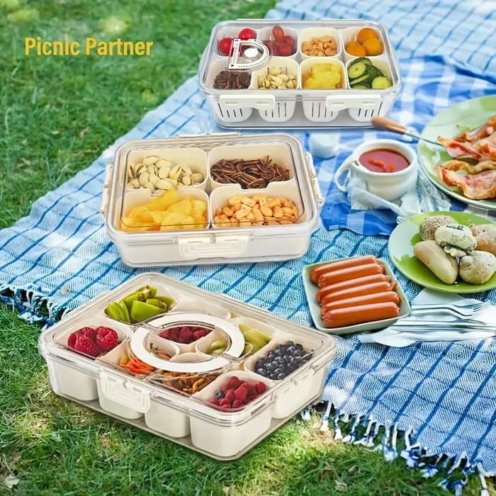 Conteneur de boîte de collation à 4 grilles/8 grilles