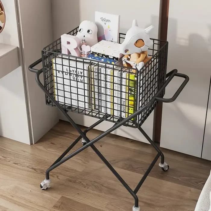Chariot de rangement de jouets roulants pour enfants