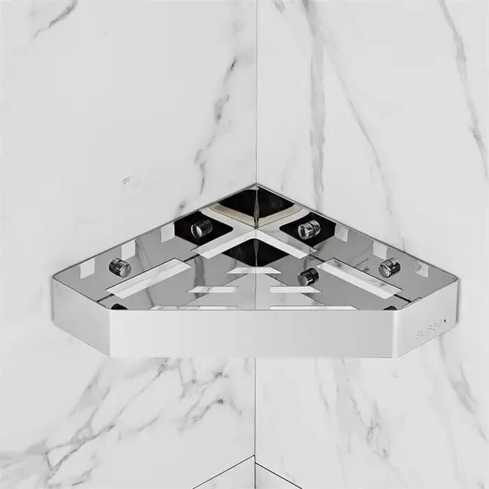 Étagère murale grise pour salle de bain et douche, en acier inoxydable noir, support de rangement po
