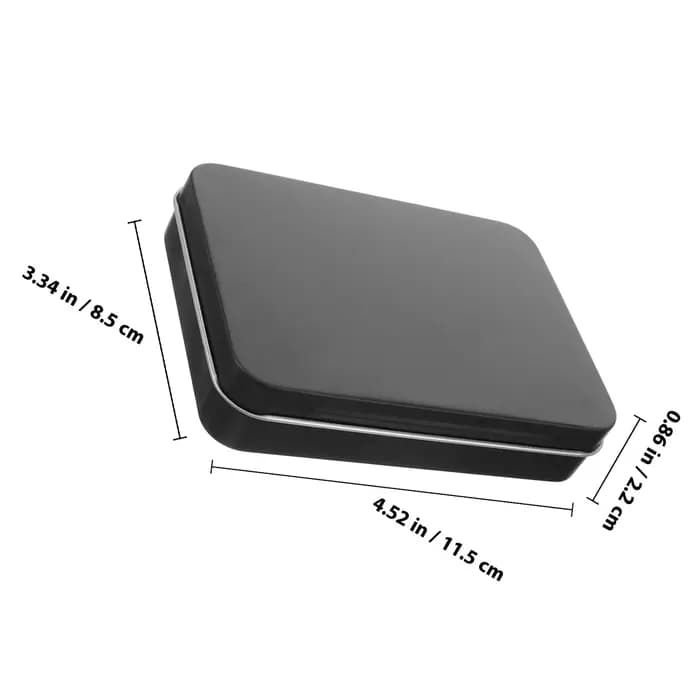 Boîte en fer blanc rectangulaire robuste avec couvercle, récipient en fer blanc fiable pour petits a