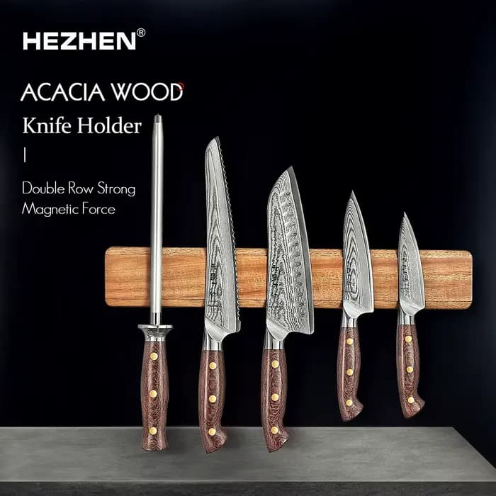 Hezhen porte-couteau magnétique 400mm accessoires de cuisine couteaux en bois outils de rangement